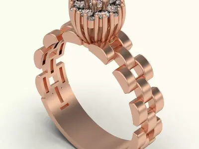 Lux ring silver gold jewelry printable 3D model 3D print model