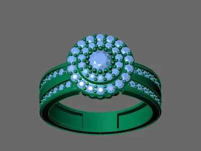 Womens Rings With Stone Ring Ready STL 3DM Models Rings women 3D print model