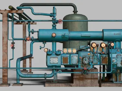 Industrial air compressor 3D model