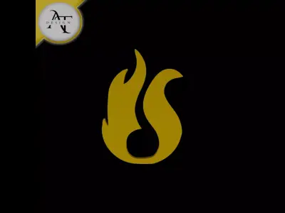 Simple Flame Symbol - 2D Art Free 3D print model 14