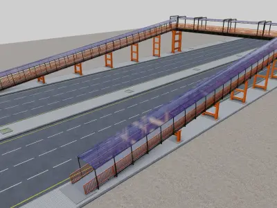 Steel Pedestrian Bridge Type-32 3D model