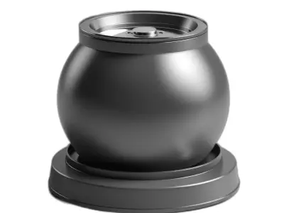 Futuristic Metal Urn Design Low-poly 3D model