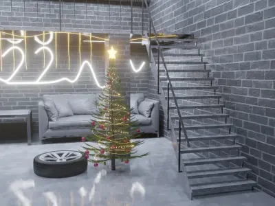 Christmas interior  3D model