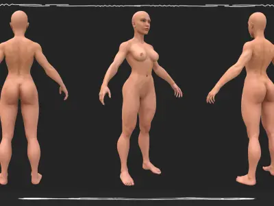 Base Mesh Female  Low-poly Low-poly 3D model