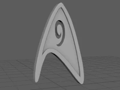 Badge of  engineer from Star Trek 3D print model 3D print model