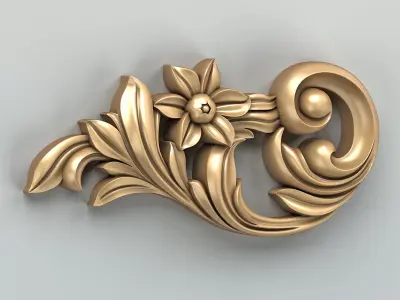 Carved decor horizontal 030 3D model