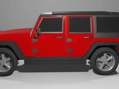  Jeep Wrangler-Red 3D model