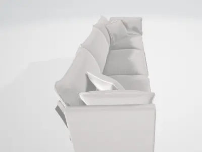 Wide Sectional Sofa for Living Room 3D model