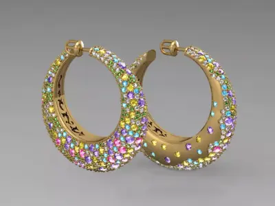 Earrings ready for 3d print 3D print model