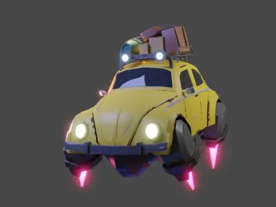 beetle car stylized  Free 3D model