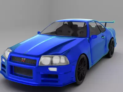 nissan skyline r34 Low-poly 3D model