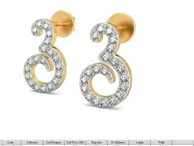 Solitaire Women Flower Drop Earring 3D print model buy