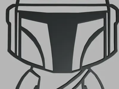 Mandalorian Wall Silhouette 01 3D print model