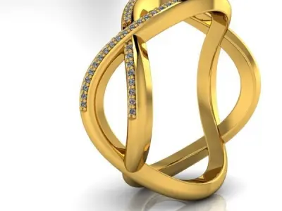 Diamond Infinity Eternity Fashion Ring 3D print model