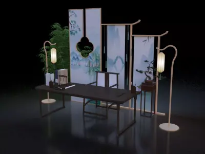 Chinese style Chinese element artistic conception 3D model