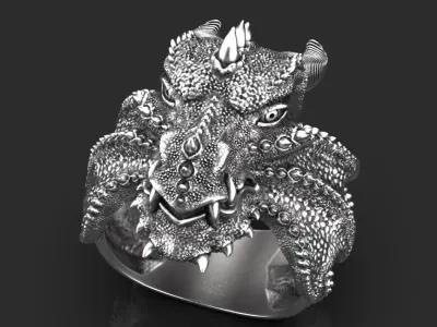 ring dragon 3D print model