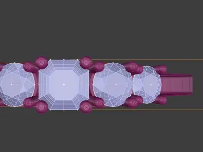 5 Stone Ladies Ring Gold Platinum Silver Womens Luxury Jewelry 3D print model