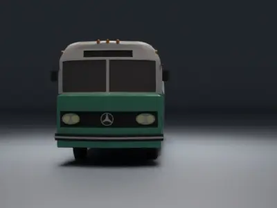 Low Poly Retro Bus Low-poly 3D model