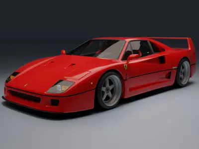 Ferrari F40 Low-poly 3D model