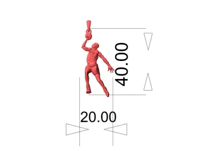 basketball player pendant 3D print model