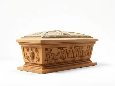 Egyptian Sarcophagus Polished Carvings model pack Low-poly 3D model