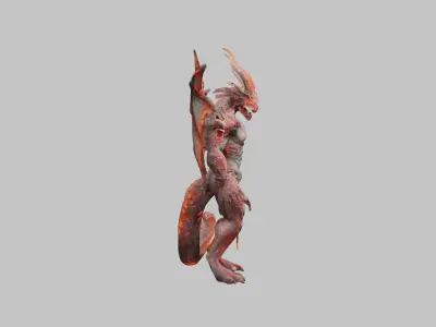 Red Dragon 3D Mode Low-poly 3D model