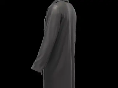 Male long jacket 3D model