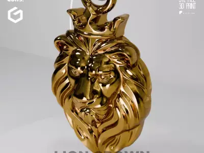 LION CROWN 3D print model