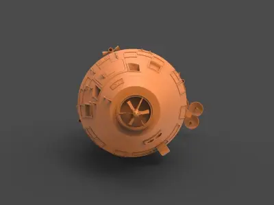 APOLLO orange spaceship 3D print model