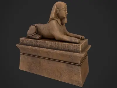 Sphinx egyptian statue Low-poly 3D model