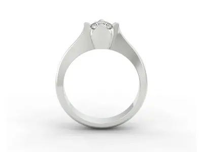 D-1612 solitaire diamond engagement ring 3D print model