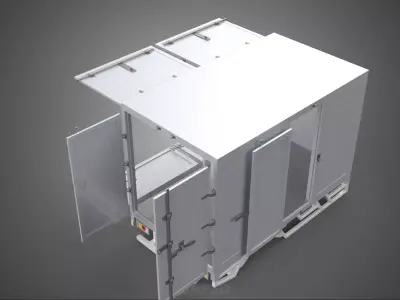 FREIGHT CUBE VAN BOX DROP SIDE TAILGATE REAR DOOR PICKUP TRUCK 3D model