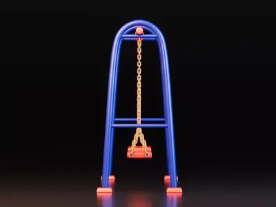 Double Swing Set Free low-poly 3D model