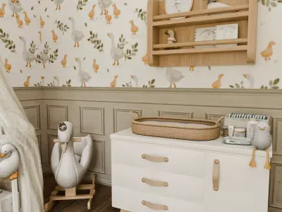 Goose Baby Room Blender Scene 3D model