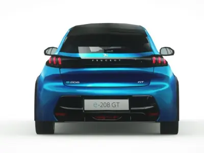 Peugeot e-208 2020 Low-poly 3D model