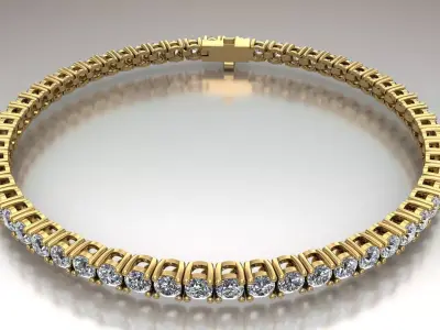 Diamond Tennis Bracelet CDTB025 3D print model
