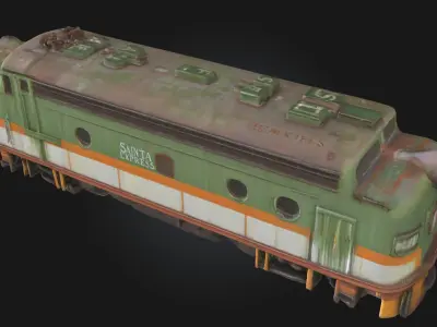  Express  Vintage Train Locomotive Model for Countryside  3D model