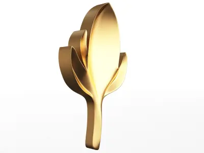 Leave Carving Plaster Molding Decoration 2 Low-poly 3D model