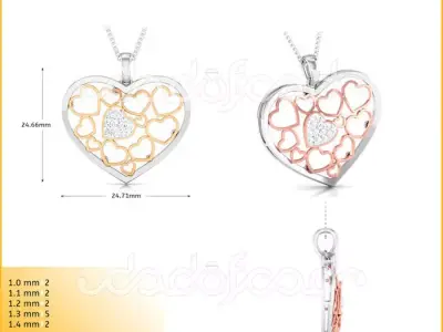 light weight yellow gold  diamond pendent -DOC-P8105 3D print model