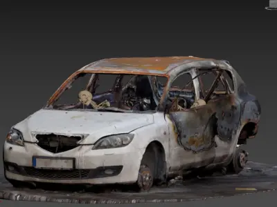 Burnt Down Car N2 Terminator 2 Judgment Day 3D print model