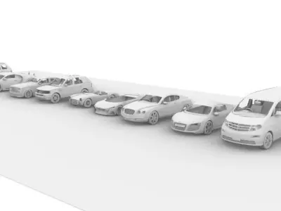 Car collection group of cars 3D model