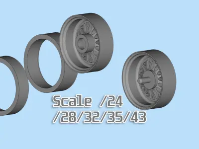 artRims and tires for diecast and scale models 3D print model