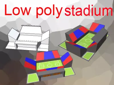 Stadium Lw-poly 3D model game 3D model Free low-poly 3D model