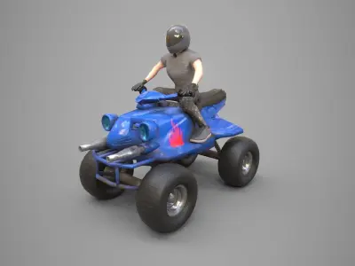 Quad Bike Rider Low-poly 3D model