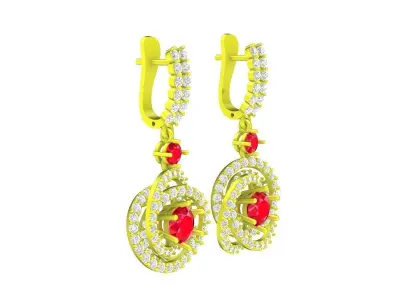 5839 luxury korean diamond earrings 3D print model