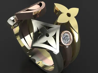 Louis Vuitton ring 3D PRINTING MODEL 3D print model