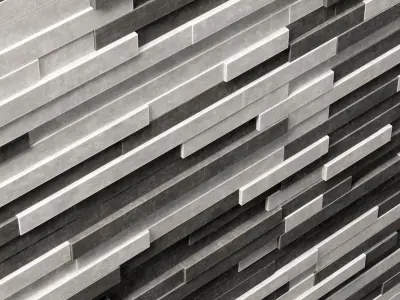 Wall long brick clinker n1 3D model