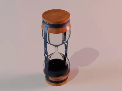 Hourgless wooden hourglass Free low-poly 3D model