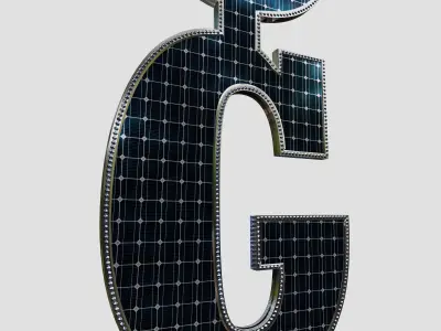 Solar Panel Letter - G 3D model