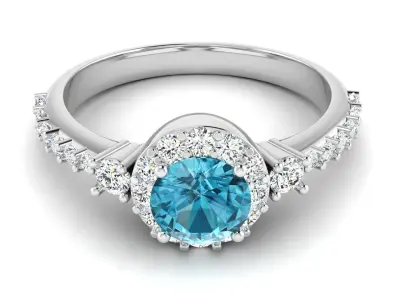 Ring M105 The luxury female ring with gems wedding 3D print model